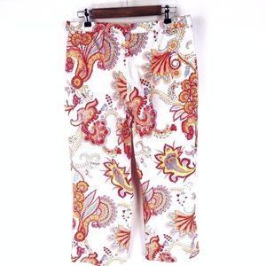 Tommy Hilfiger Floral Cropped Pants Sz 8